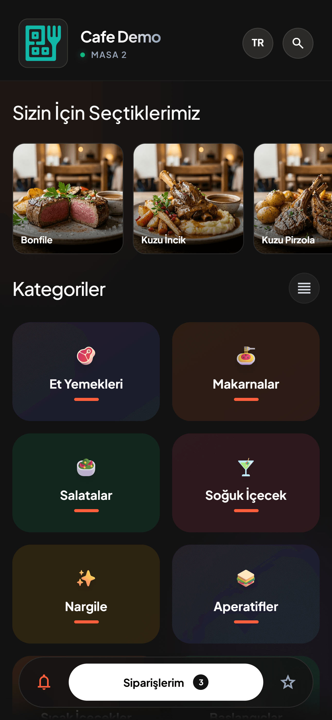Dinematik Mobile Menu Preview